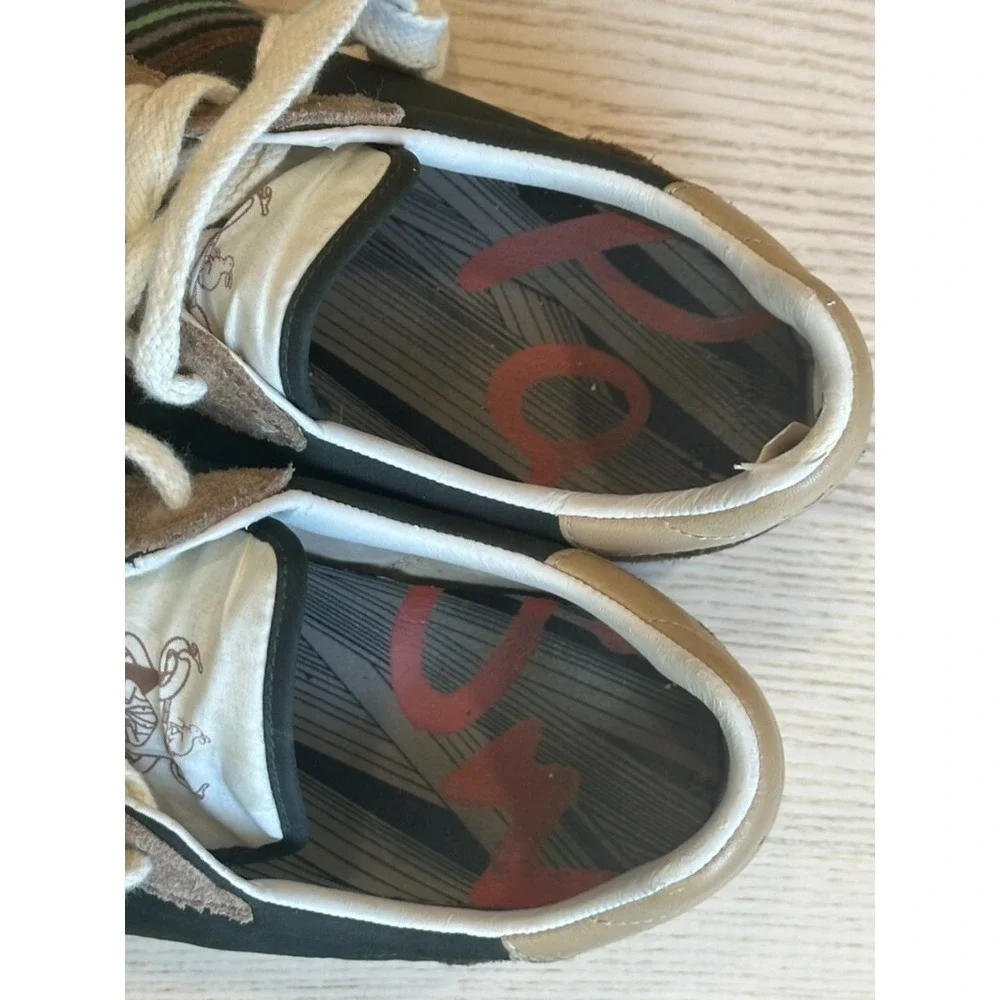 Paul Smith Brown Leather Suede‎ Trainers Sneakers Signature Stripe - Size UK 7